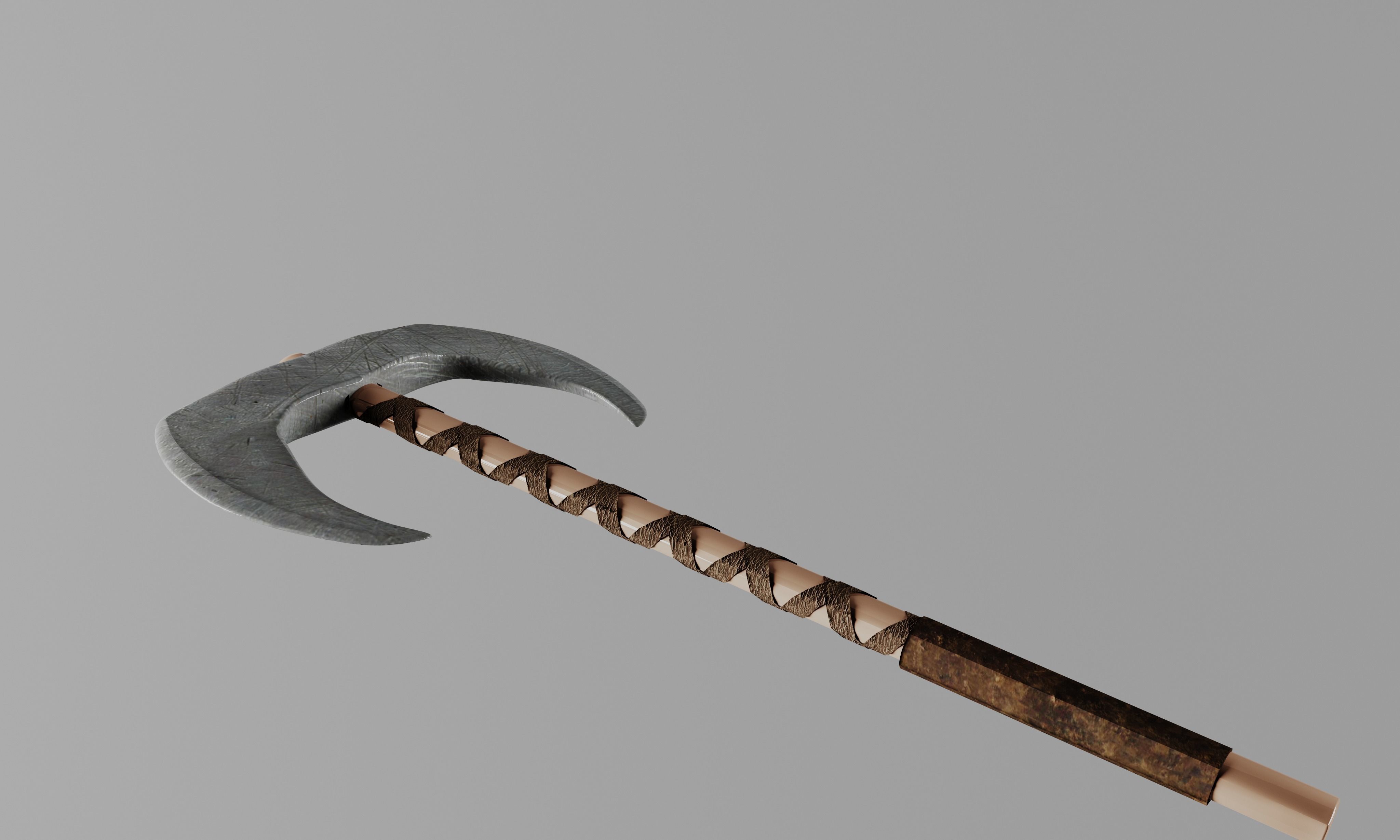 War Axe Low-poly 3D model_2