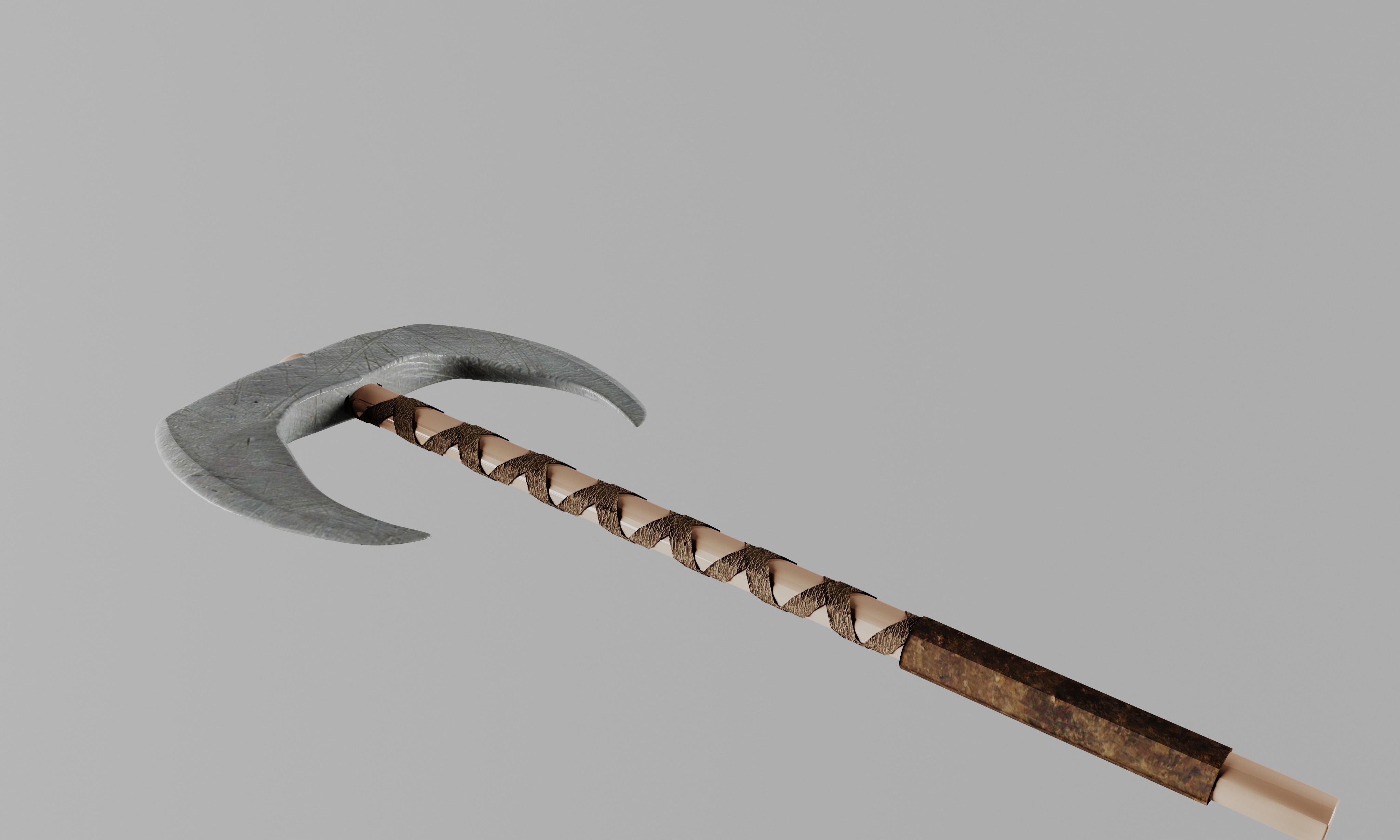 War Axe Low-poly 3D model_5
