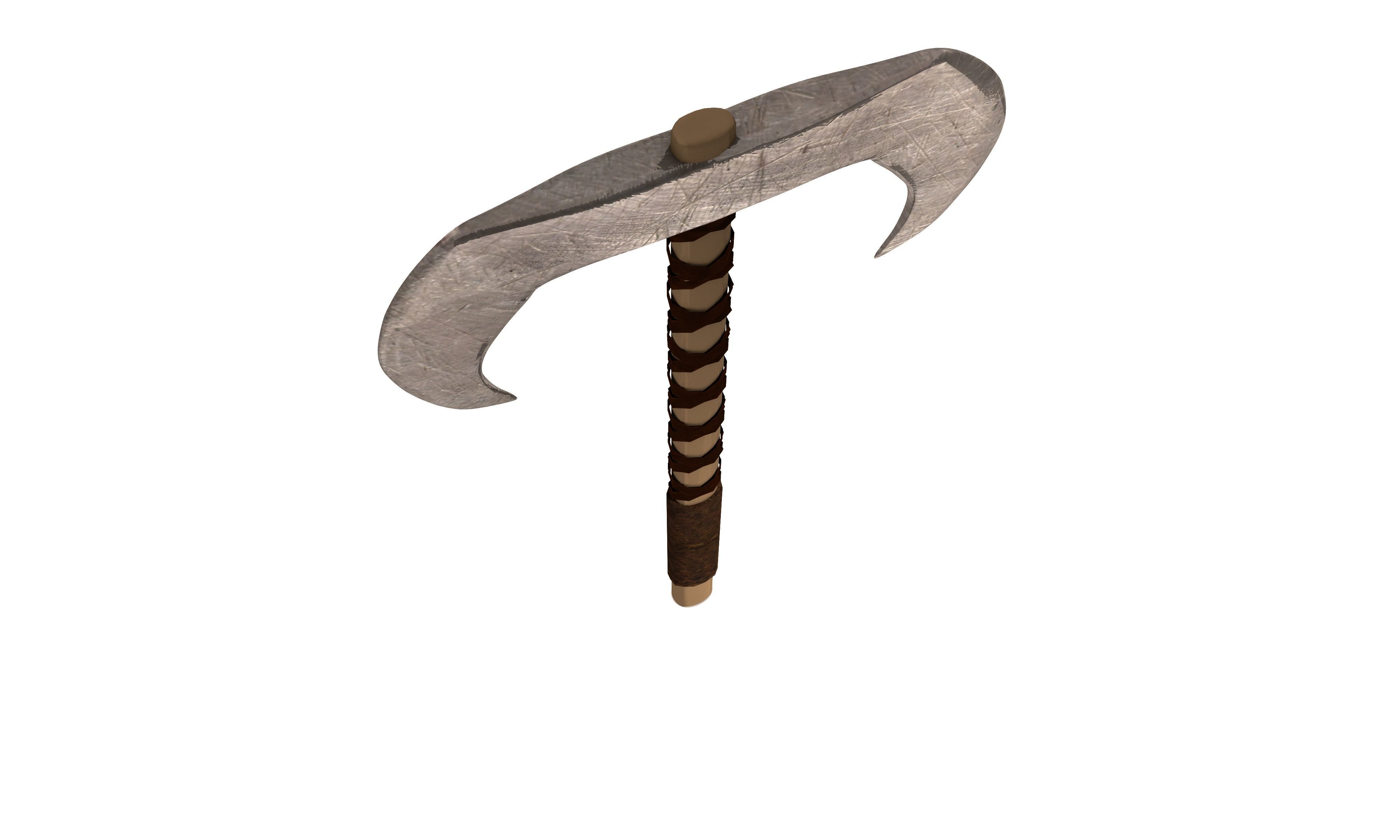 War Axe Low-poly 3D model_13