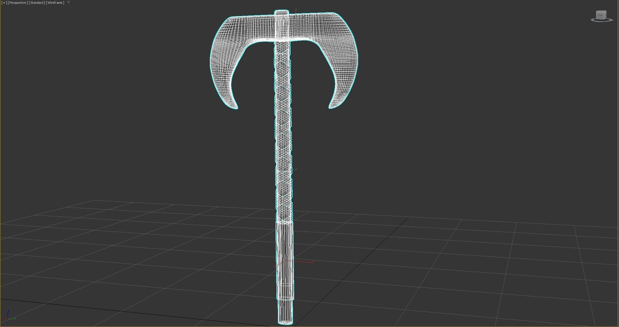 War Axe Low-poly 3D model_8
