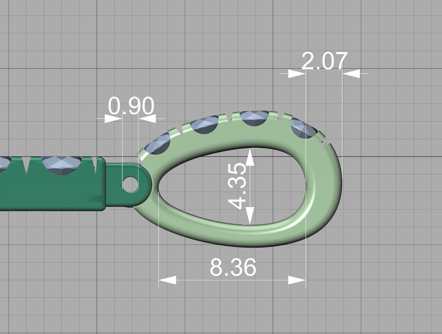 Diamond Pave Cross 42mm with French Pave Setting Swivel Bail 3D print model_21