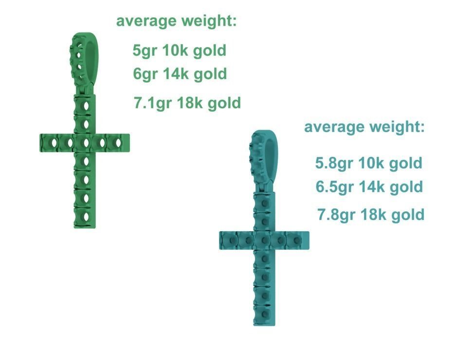 Diamond Pave Cross 42mm with French Pave Setting Swivel Bail 3D print model_13