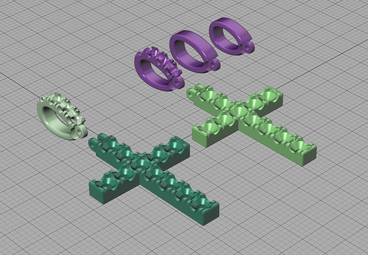 Diamond Pave Cross 42mm with French Pave Setting Swivel Bail 3D print model_19