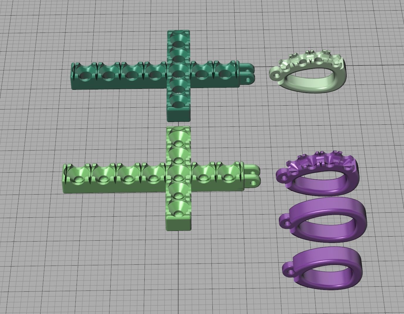 Diamond Pave Cross 42mm with French Pave Setting Swivel Bail 3D print model_18