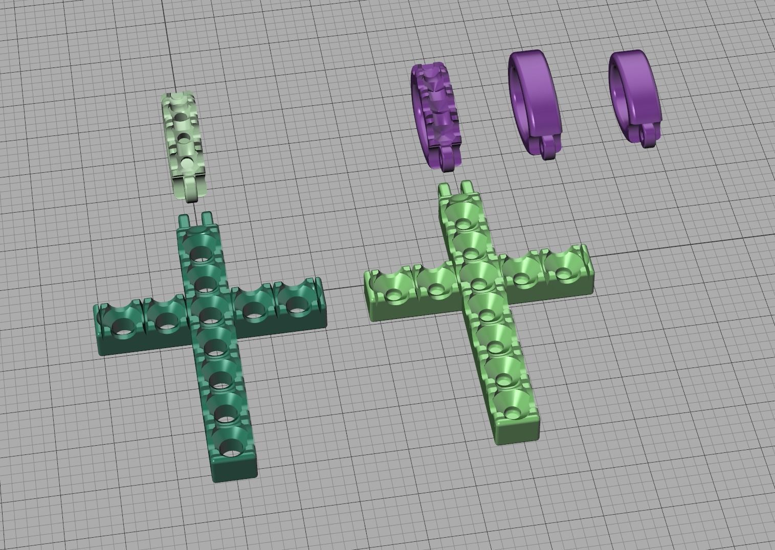 Diamond Pave Cross 42mm with French Pave Setting Swivel Bail 3D print model_17