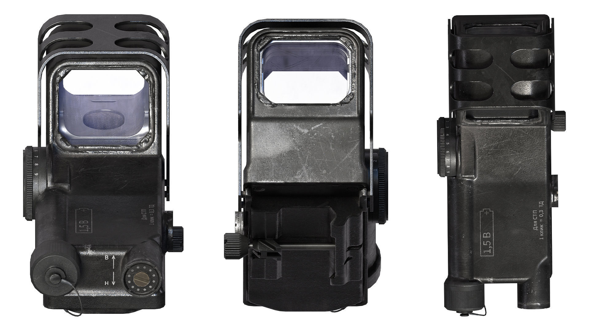 VALDAY PK122 RED DOT SIGHT Low-poly 3D model_9