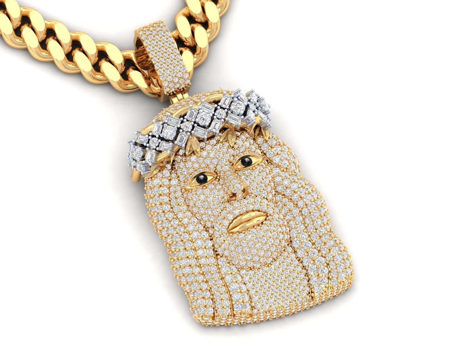 Jesus Pendant 3D print model_2