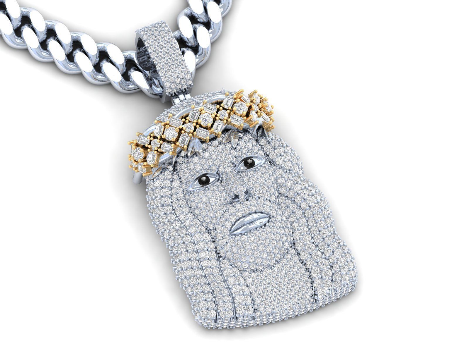 Jesus Pendant 3D print model_3