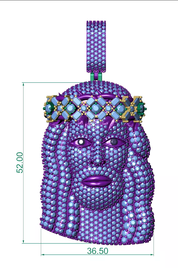 Jesus Pendant 3D print model_0