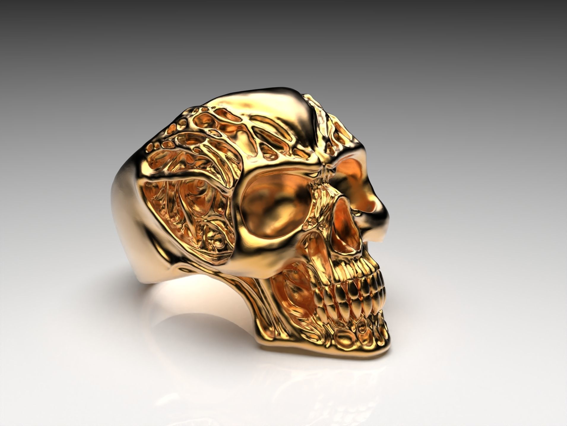 SKULL RING 3D Stl File 3d skull ring Printable 3d Skull 3D print model_6
