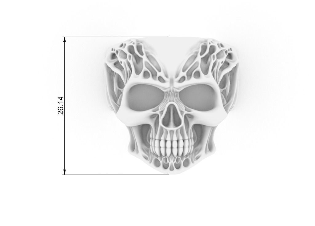 SKULL RING 3D Stl File 3d skull ring Printable 3d Skull 3D print model_11