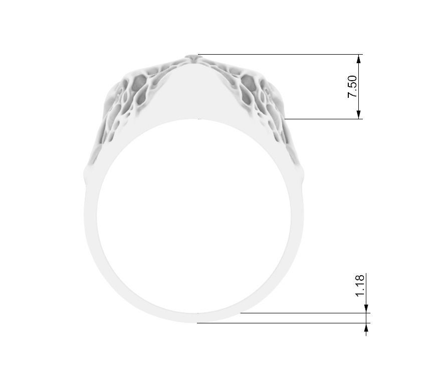SKULL RING 3D Stl File 3d skull ring Printable 3d Skull 3D print model_10