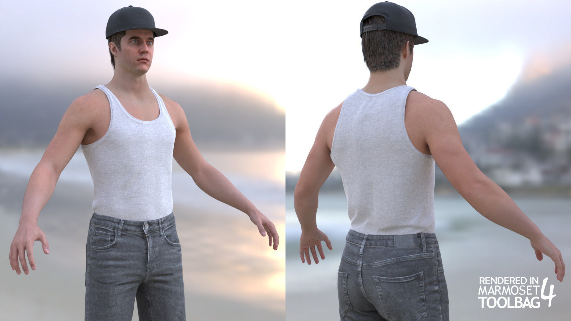 Mens Summer Outfits 3D Model Collection_8