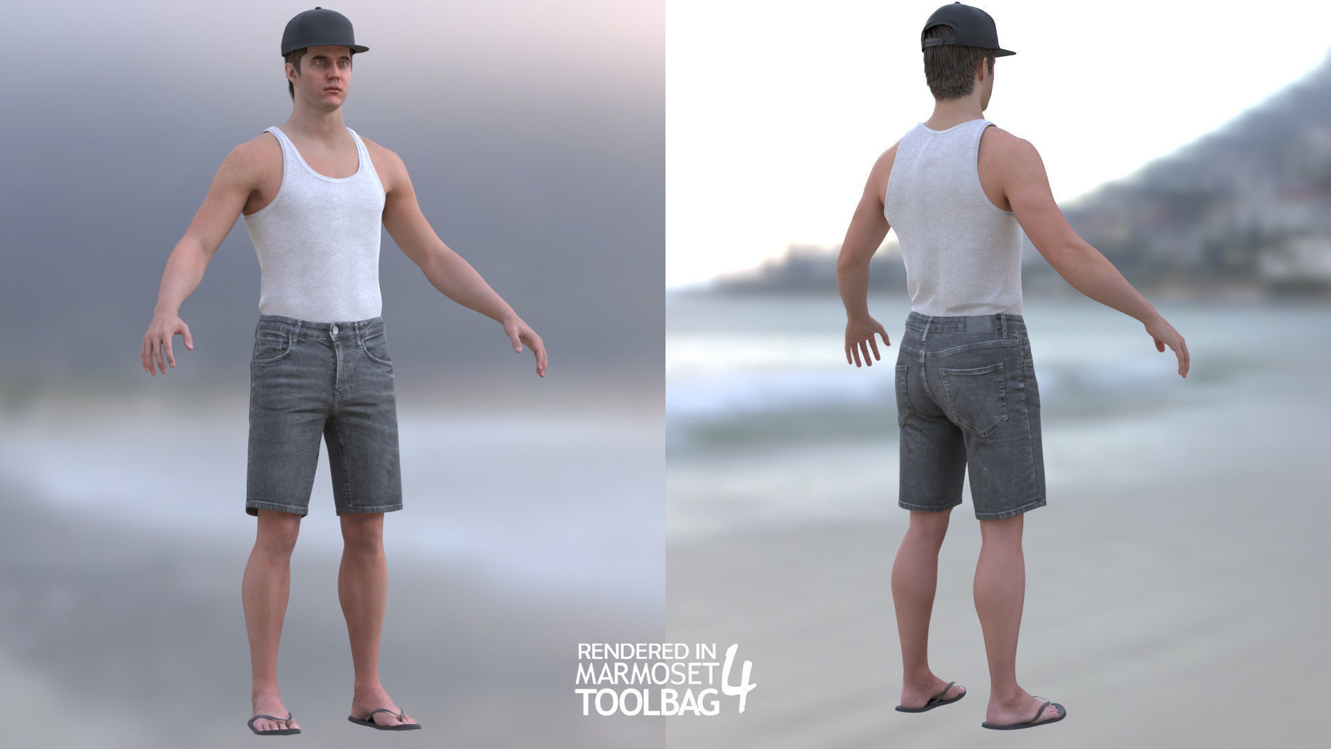 Mens Summer Outfits 3D Model Collection_9