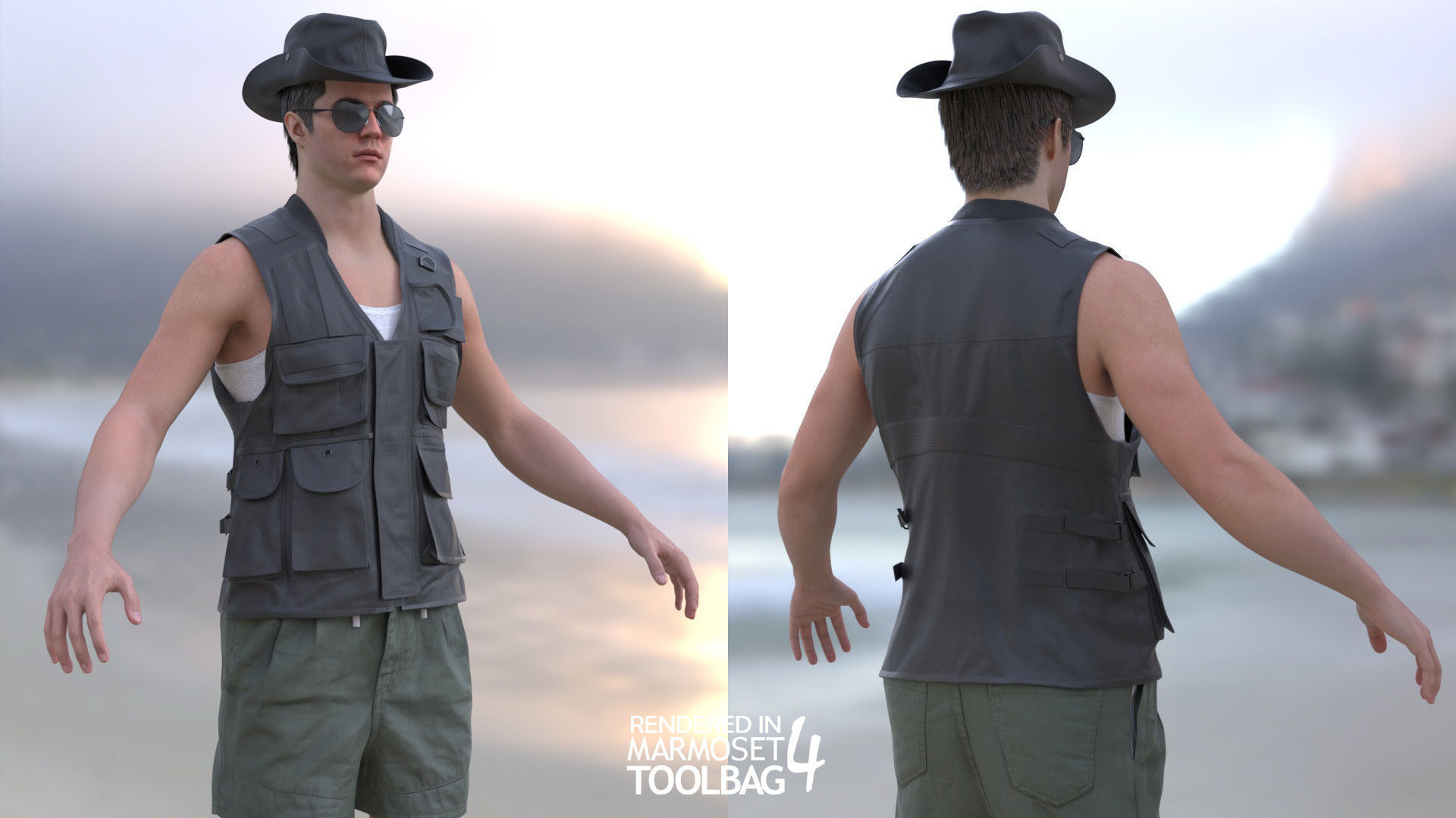 Mens Summer Outfits 3D Model Collection_7