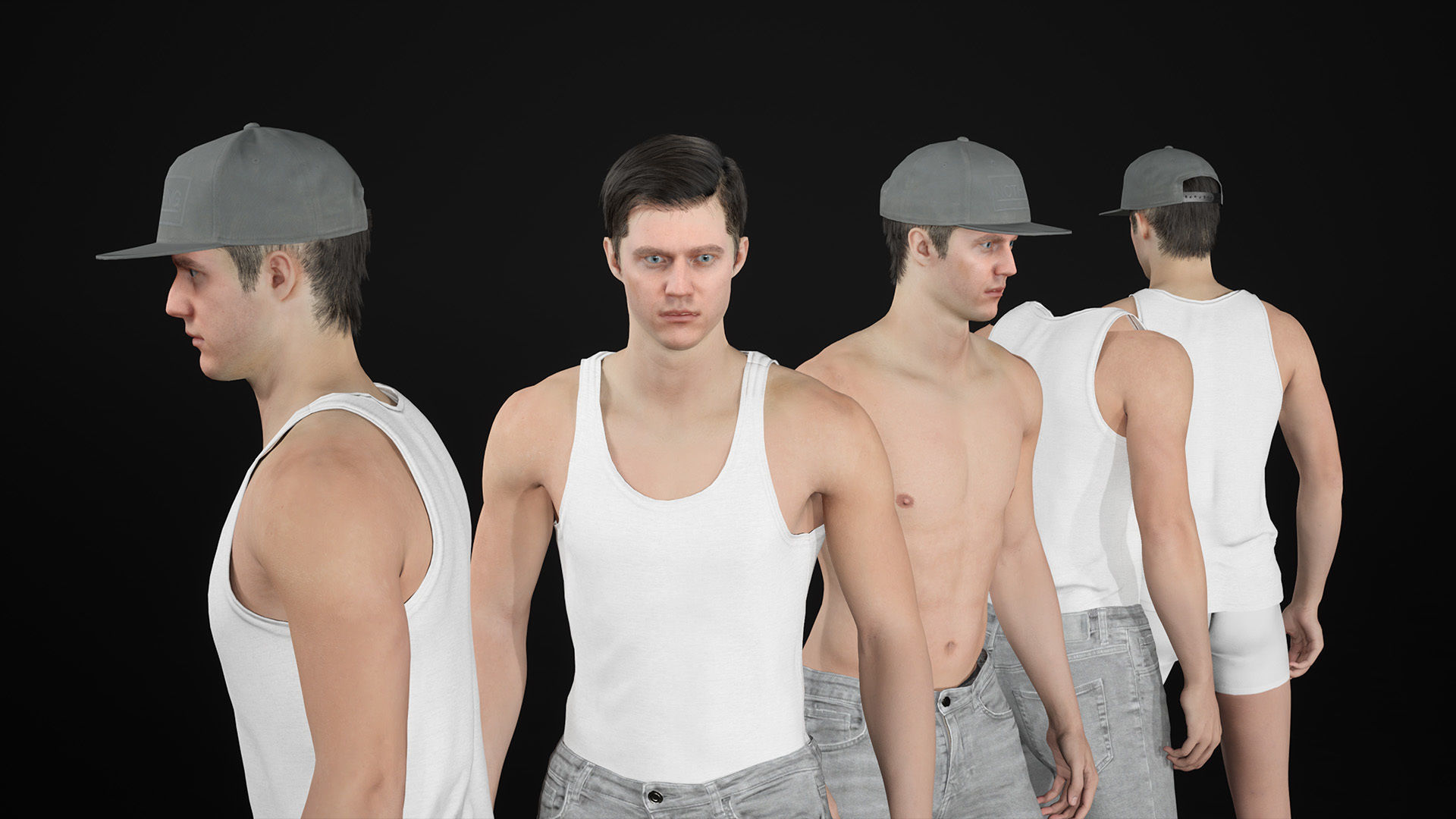 Mens Summer Outfits 3D Model Collection_30