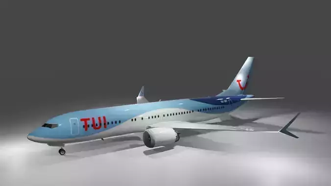 TUI Airlines Boeing 737max 8 3d model with cockpit Low-poly 3D model