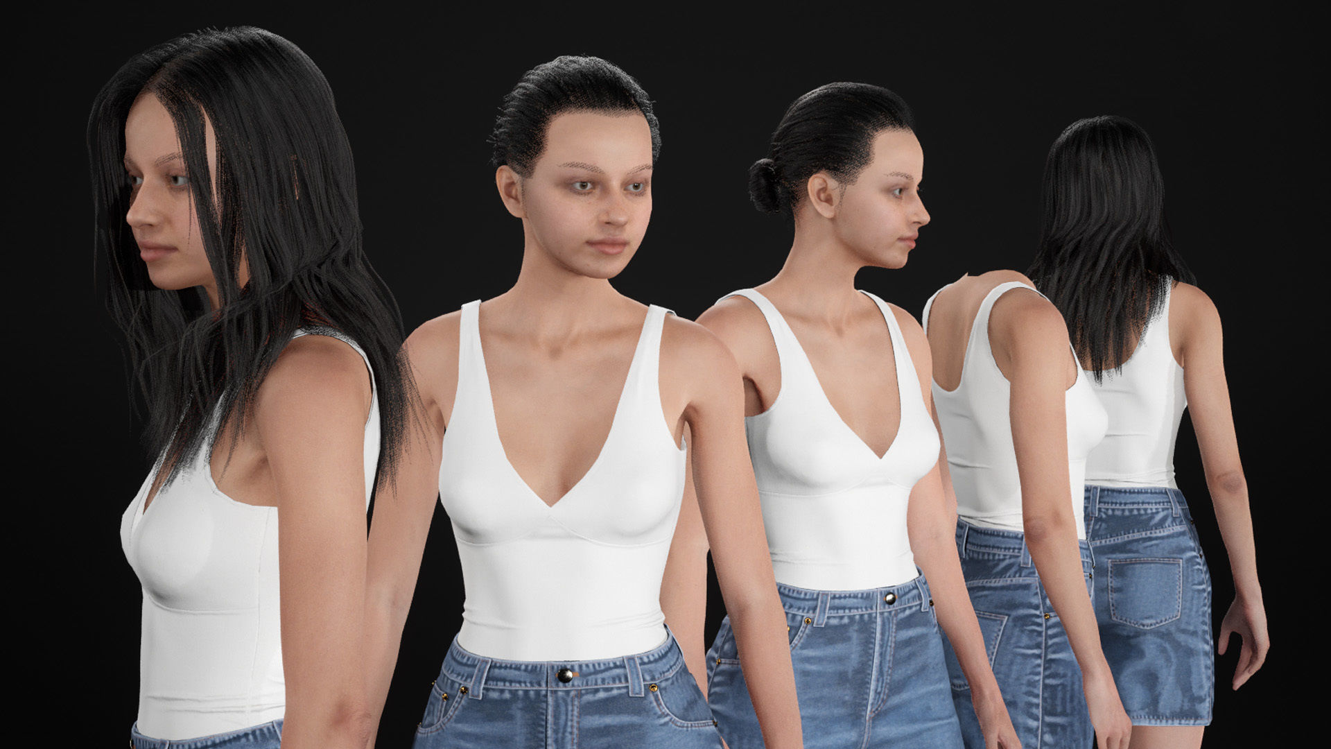 Mens and Womens Casual Outfits 3D Model Collection_38