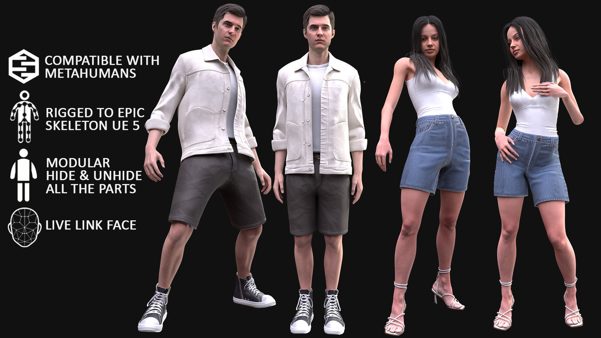 Mens and Womens Casual Outfits 3D Model Collection_6