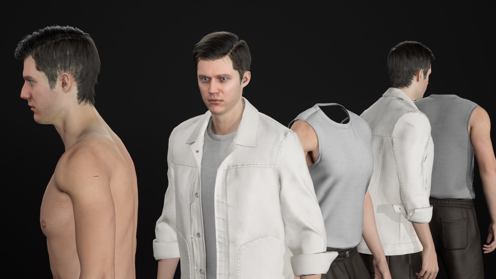 Mens and Womens Casual Outfits 3D Model Collection_44