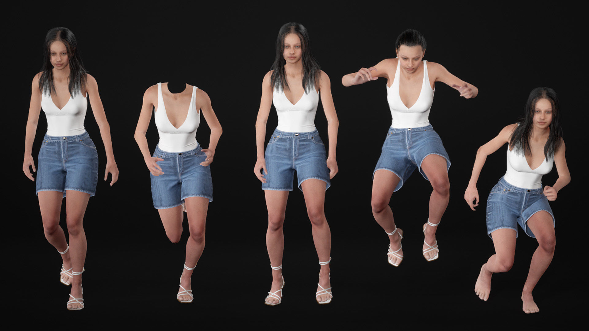 Mens and Womens Casual Outfits 3D Model Collection_33