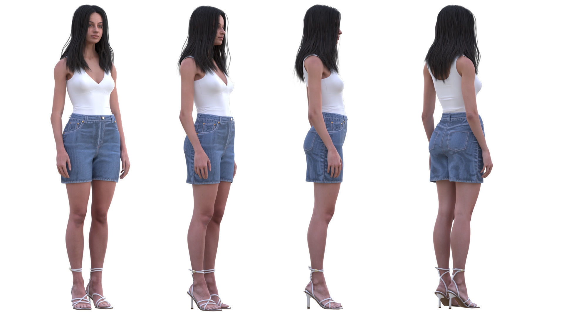 Mens and Womens Casual Outfits 3D Model Collection_10