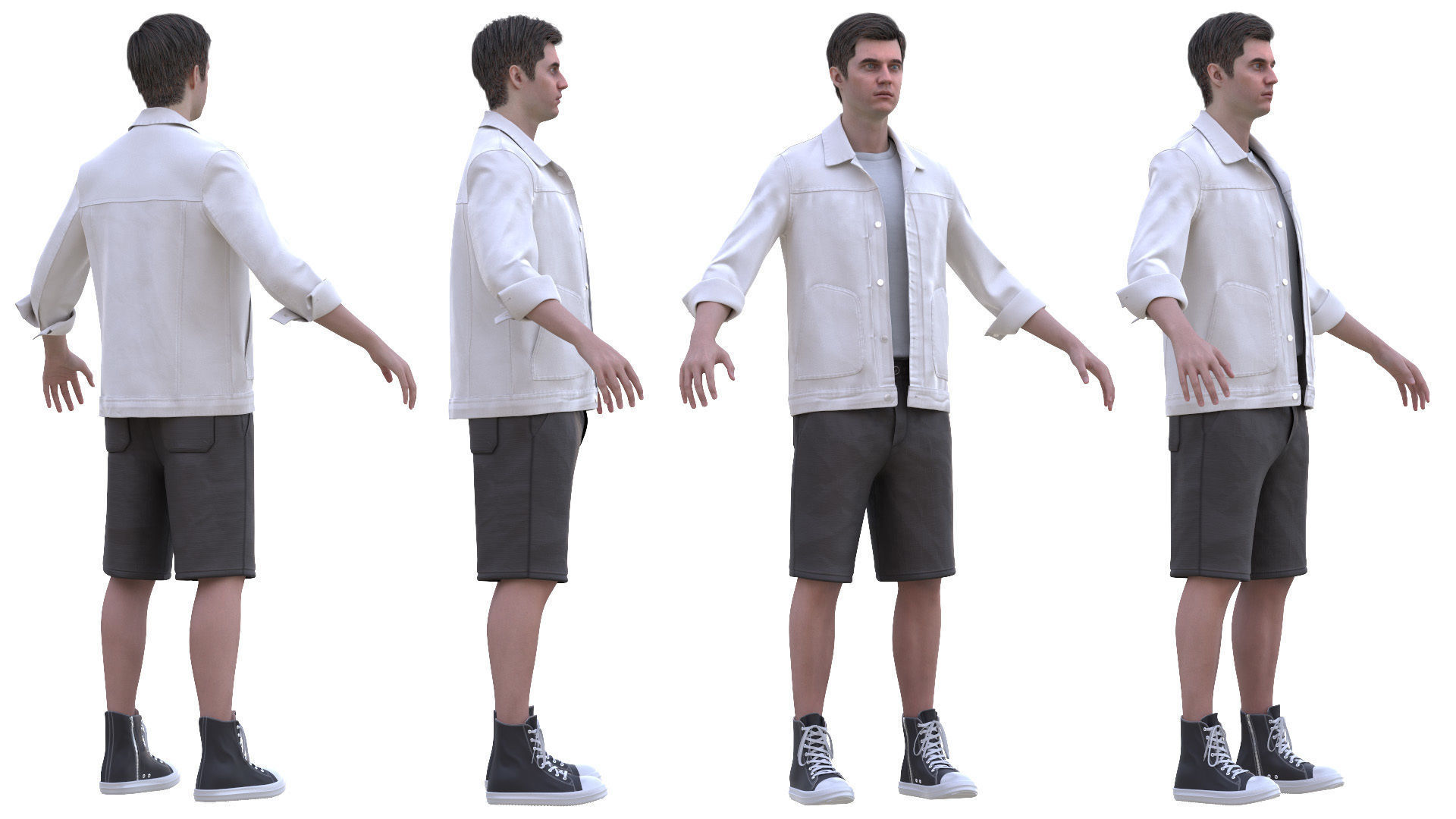 Mens and Womens Casual Outfits 3D Model Collection_9