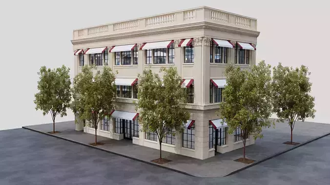 Classic Restaurant or Shop Building 3D model