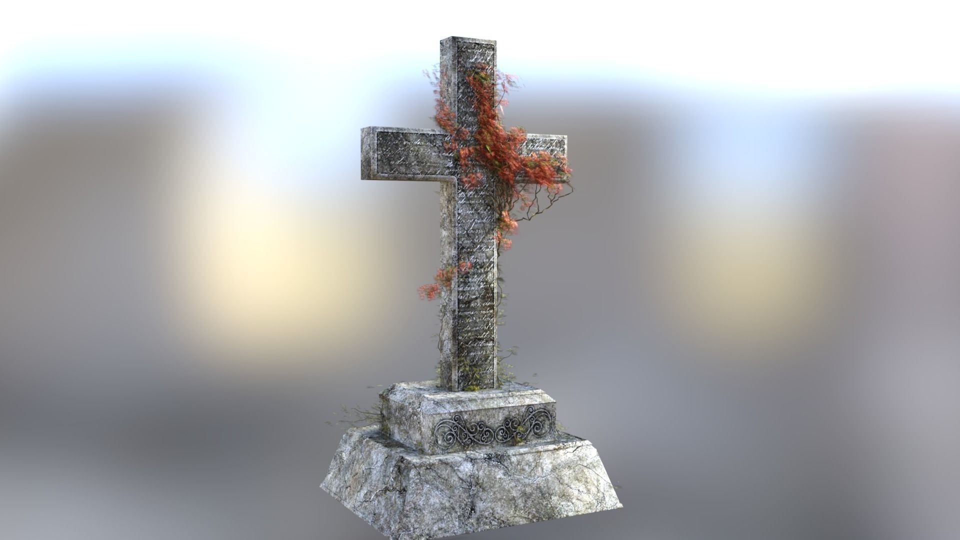 Graves grass 3D model_4