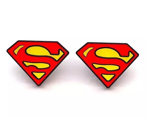Super man Logo Gold Earrings