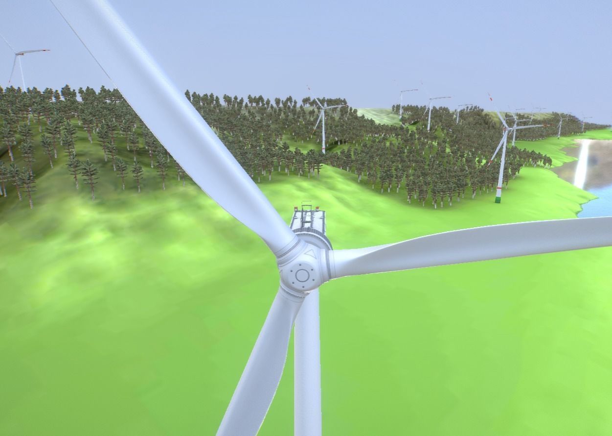 Windpark in the Valley Scene Low-poly 3D model_28