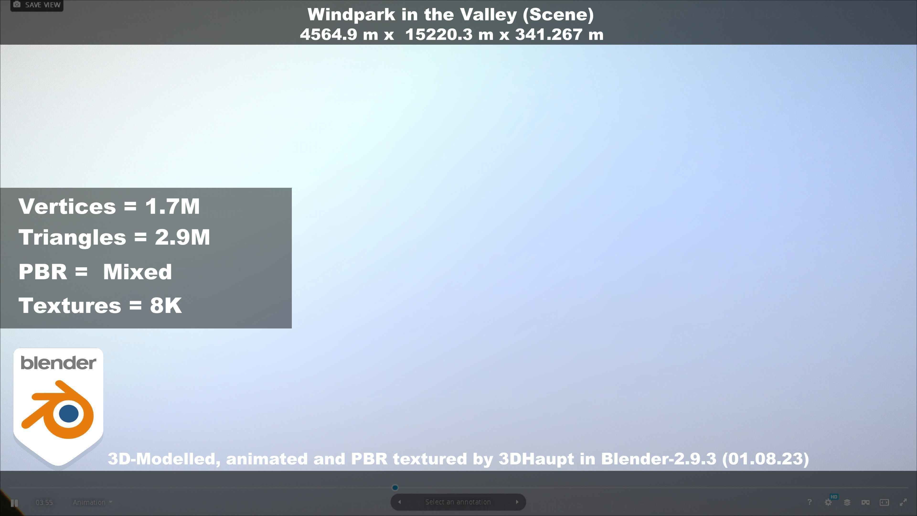 Windpark in the Valley Scene Low-poly 3D model_121