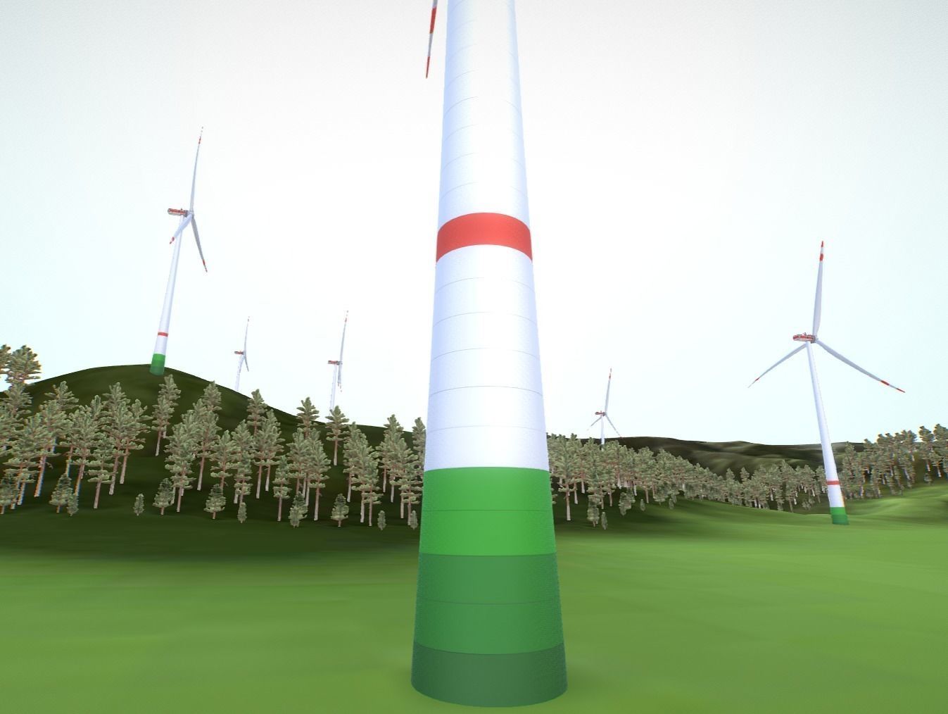 Windpark in the Valley Scene Low-poly 3D model_25