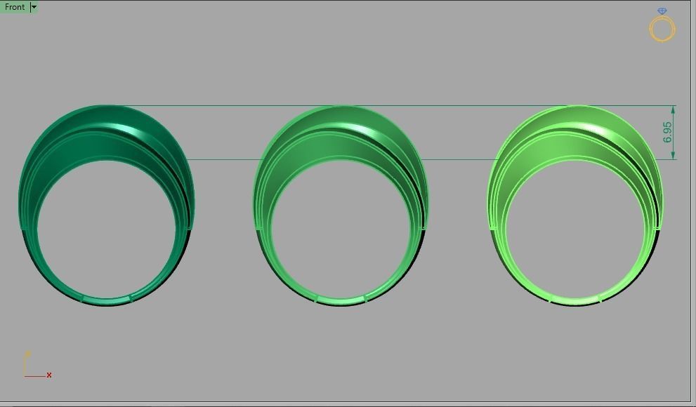 Wavy Rings 3D print model_11