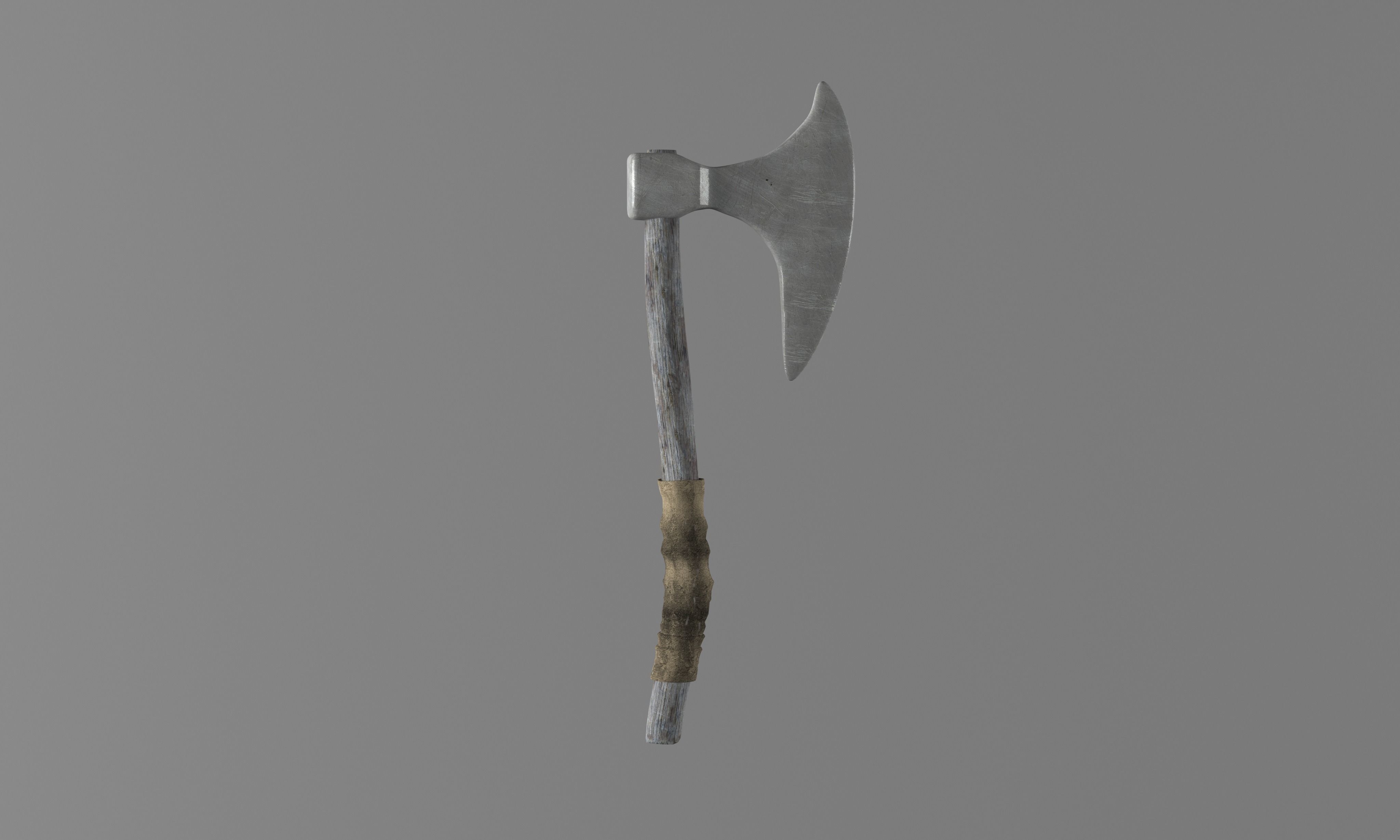 War Axe Low-poly 3D model_9