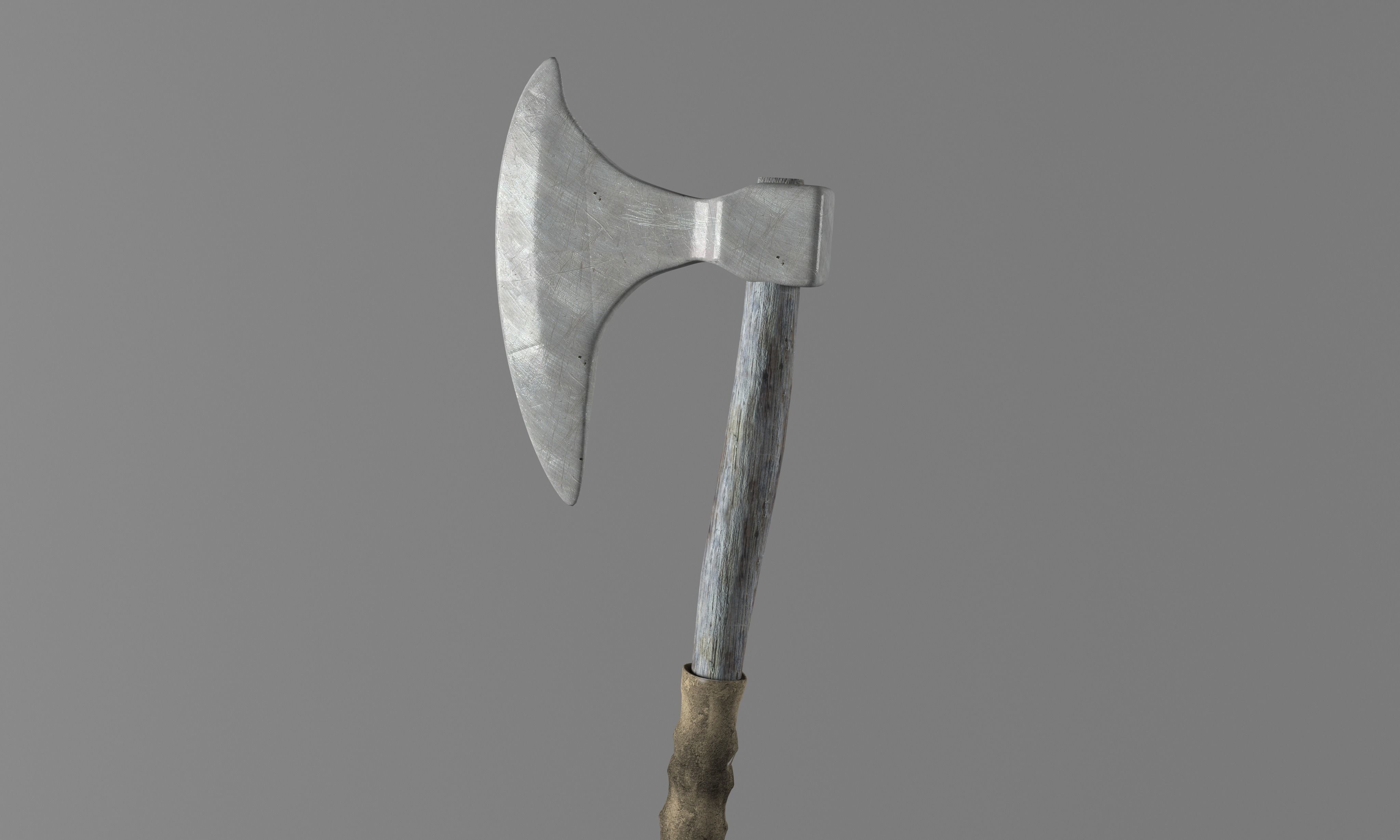 War Axe Low-poly 3D model_6