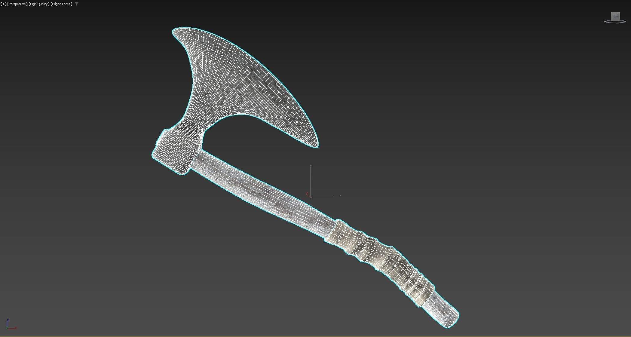 War Axe Low-poly 3D model_3