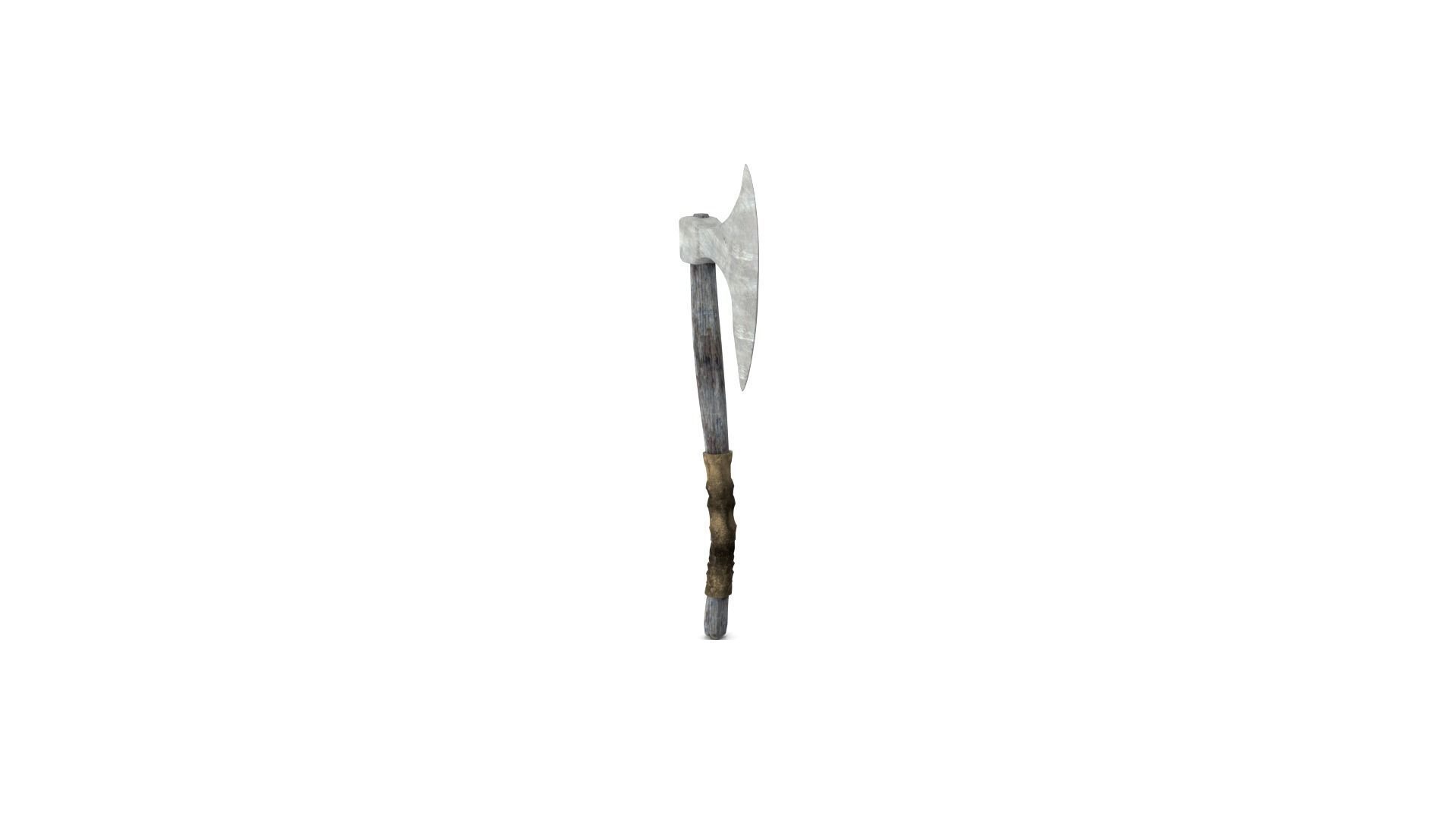War Axe Low-poly 3D model_10