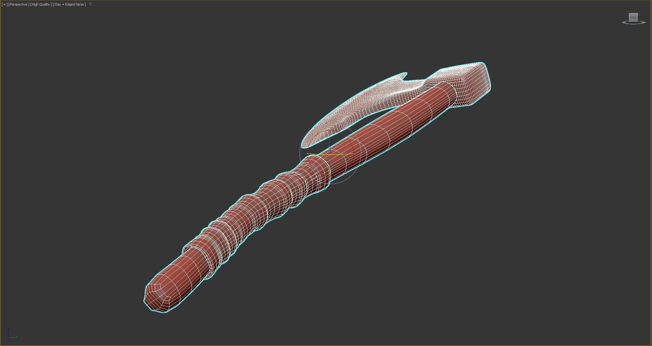 War Axe Low-poly 3D model_14