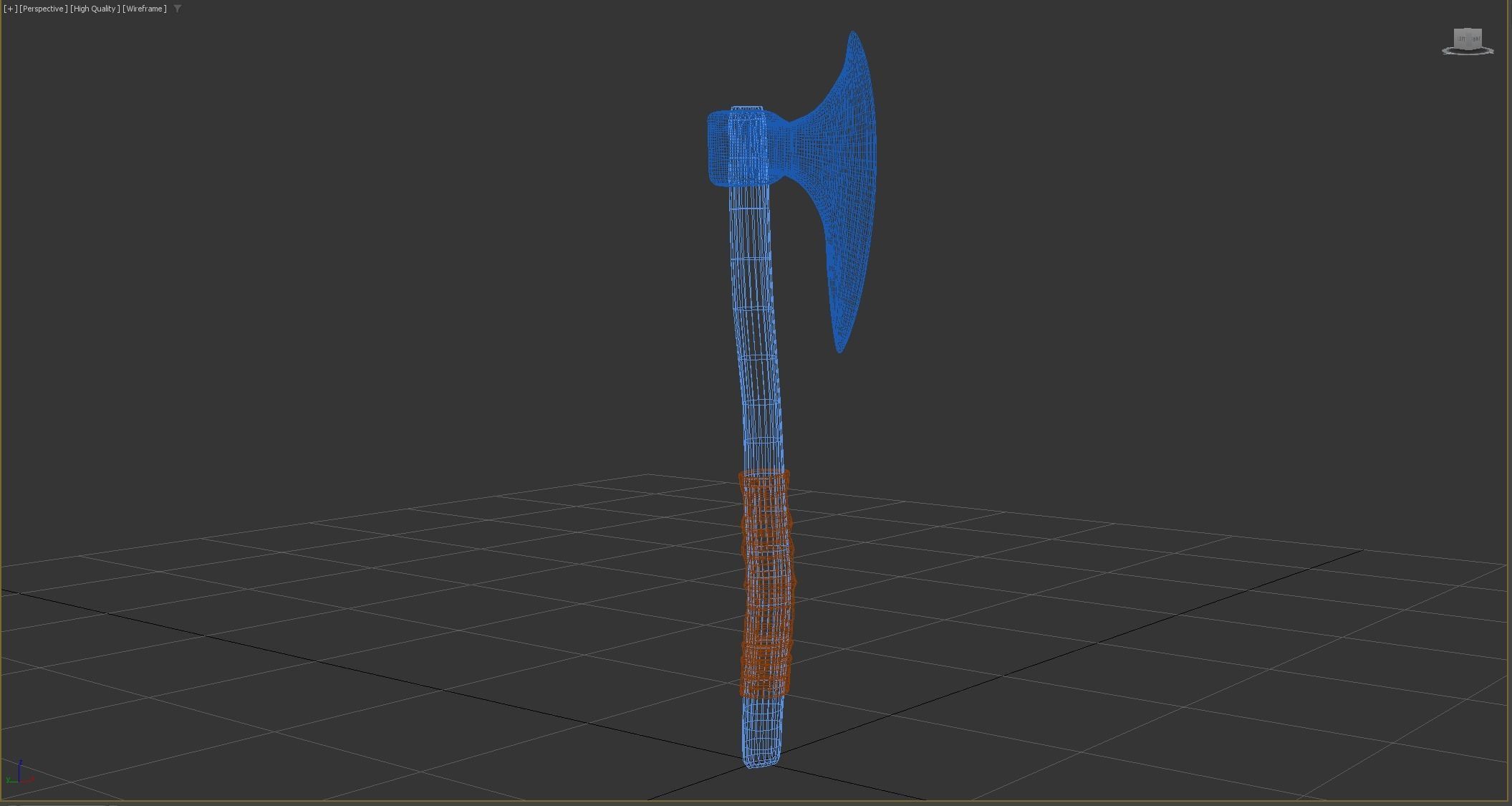 War Axe Low-poly 3D model_11