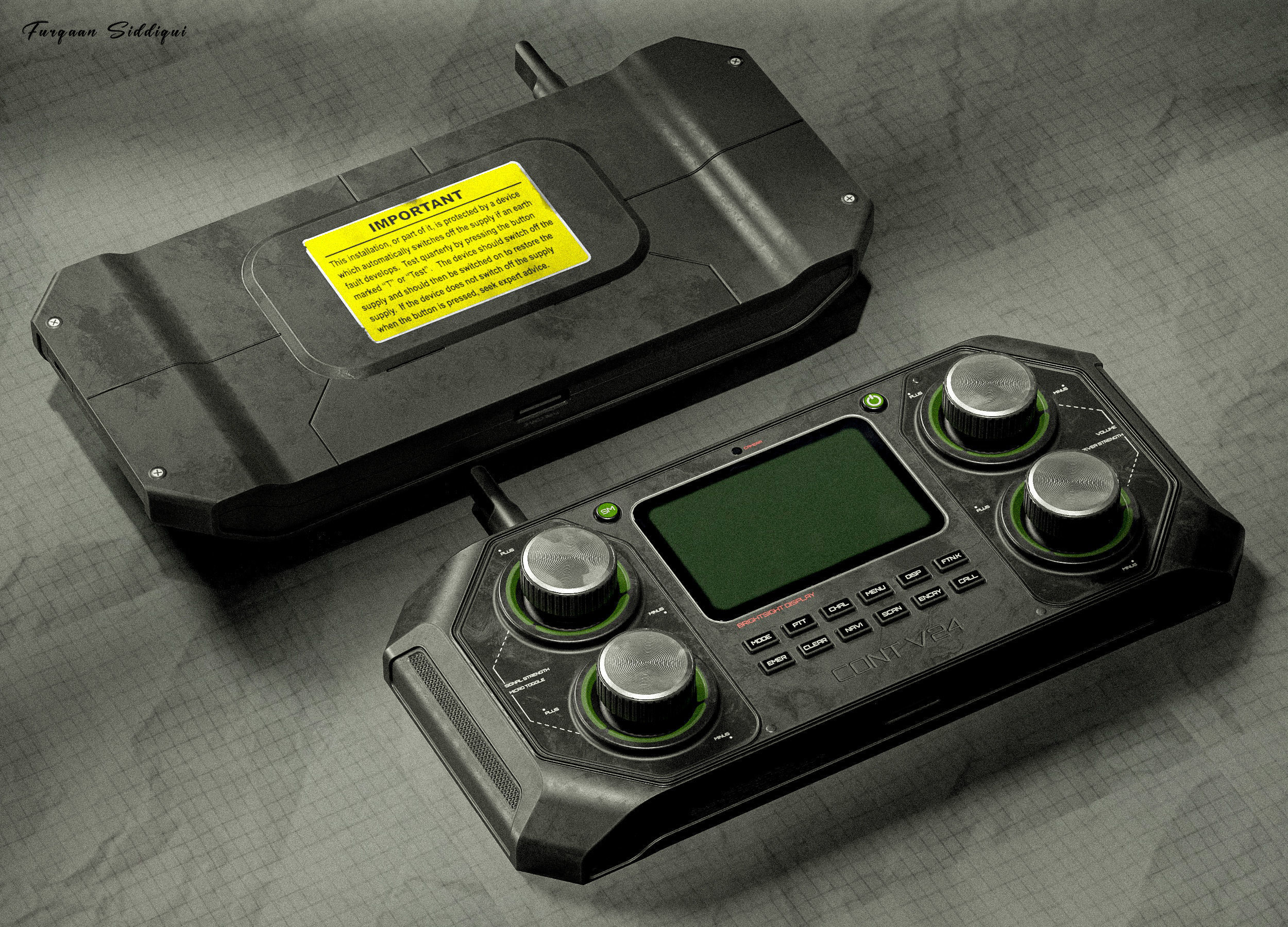 Sci-fi Controller V24 PBR Low-poly 3D model_11