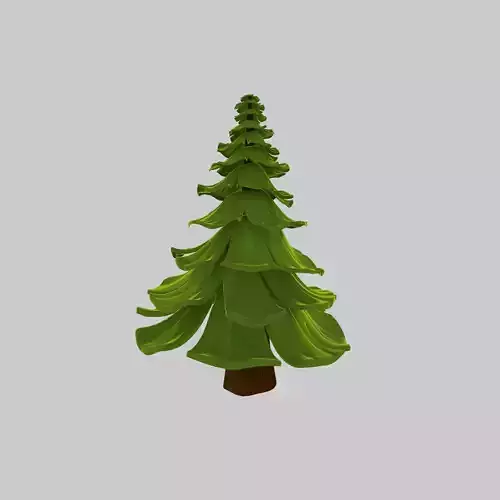 Fir Tree 3D Cartoon Style