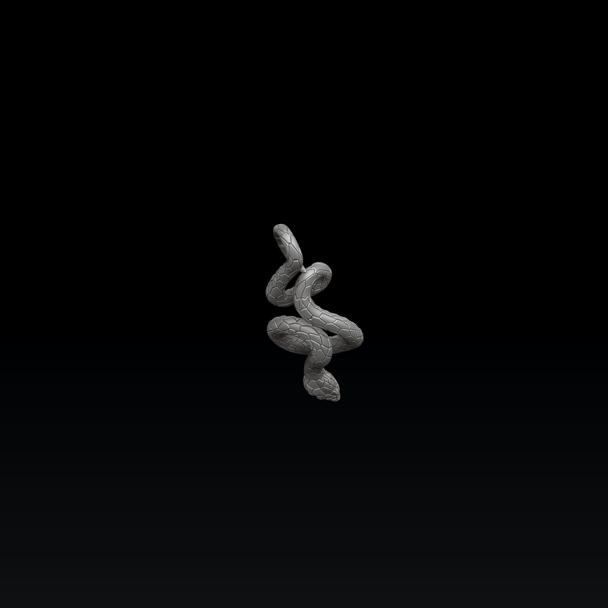 Snake ring pendant set 3D print model_3