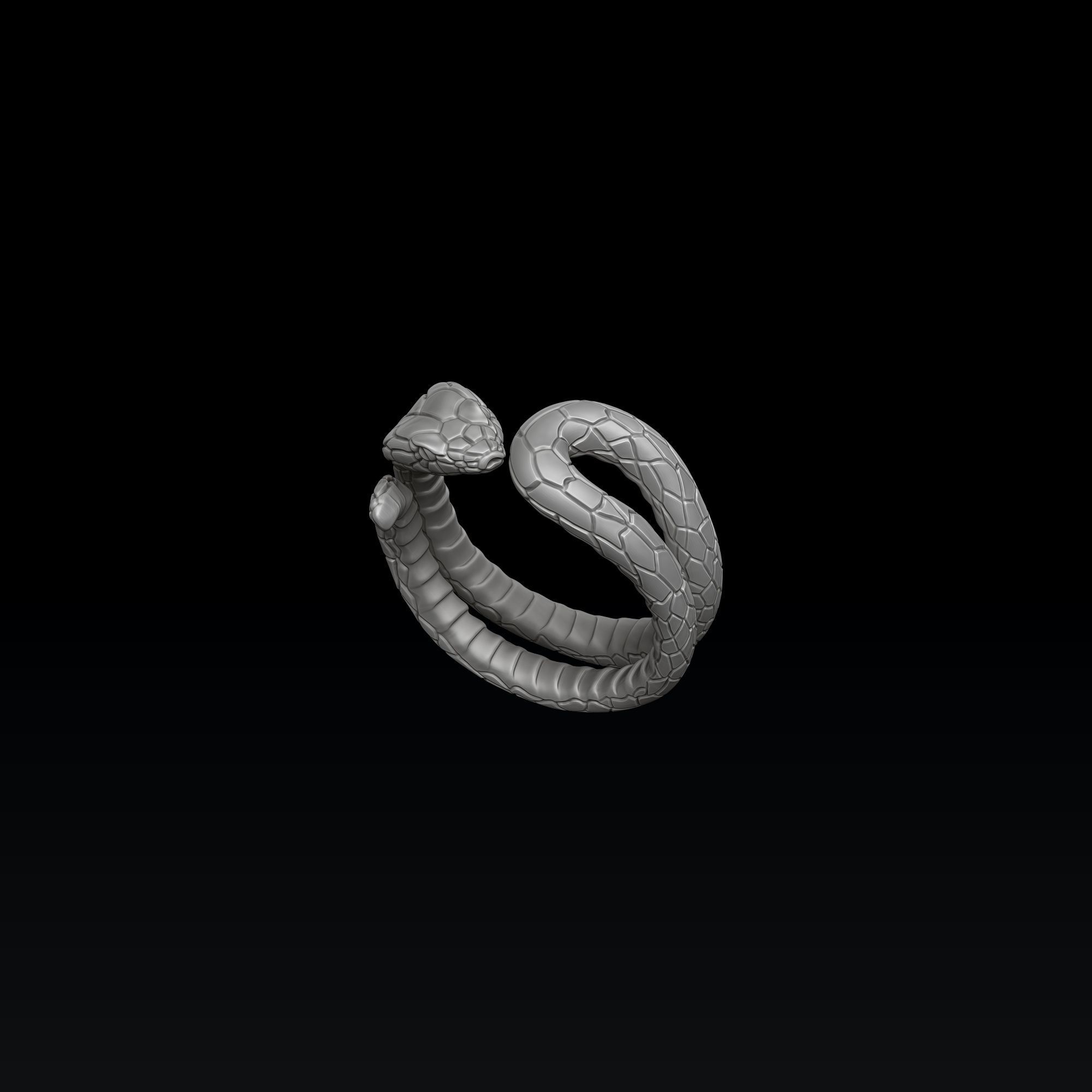 Snake ring pendant set 3D print model_6