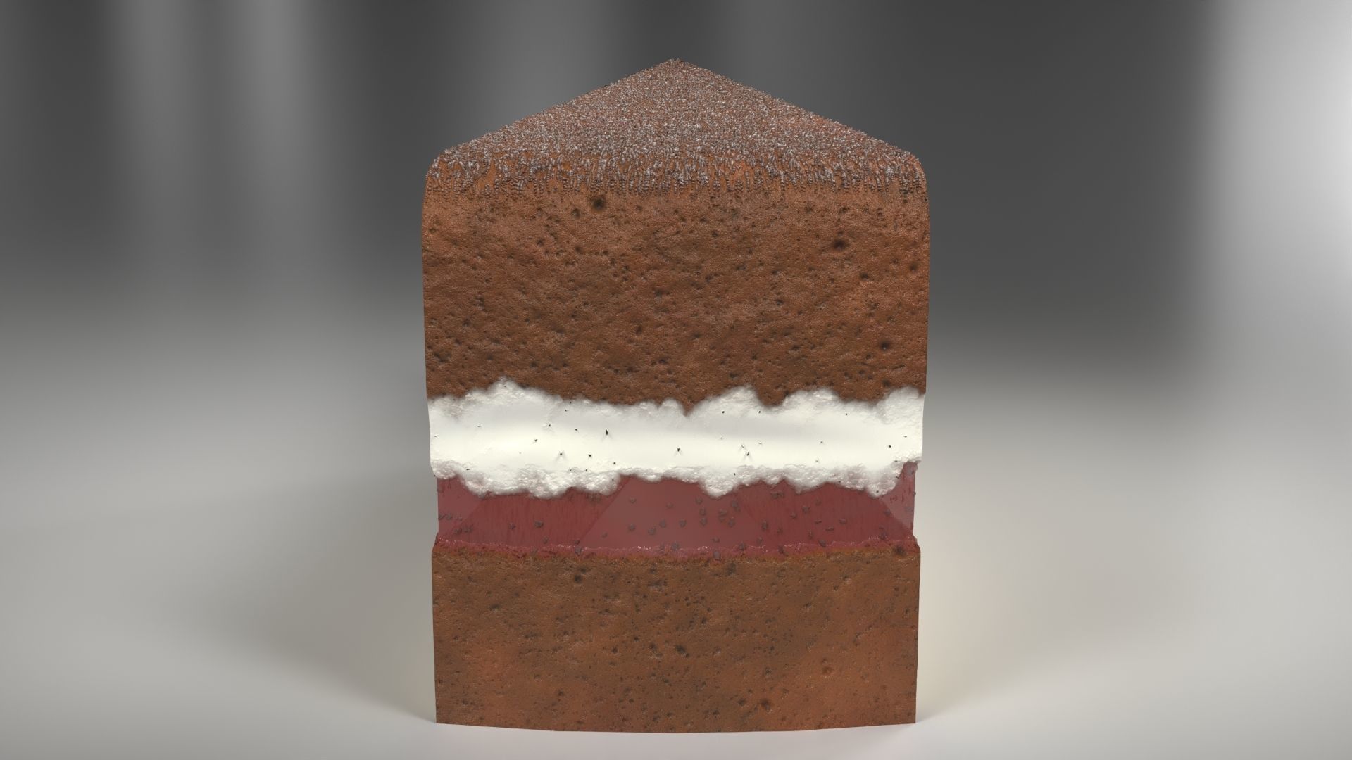 A Slice Of Victoria Sponge Low-poly 3D model_5