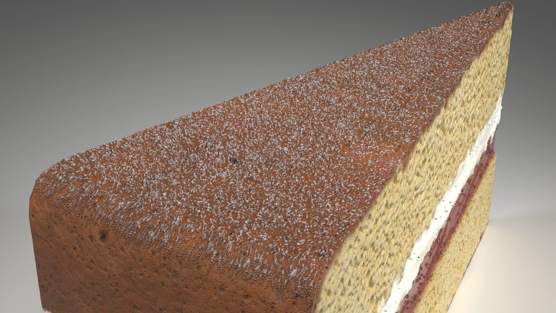 A Slice Of Victoria Sponge Low-poly 3D model_6