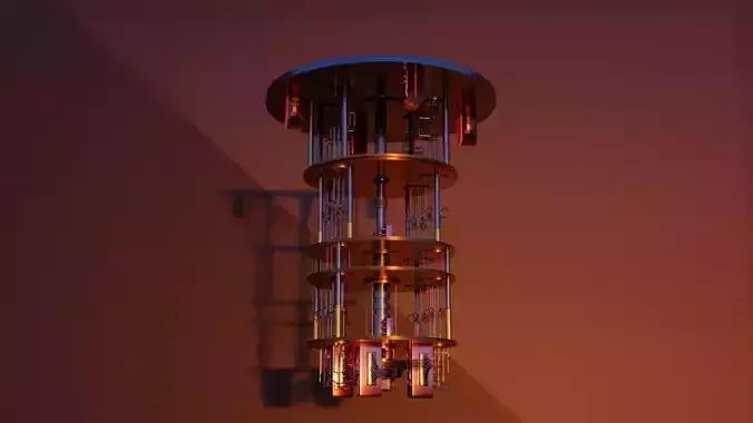 Quantum computer 3D model