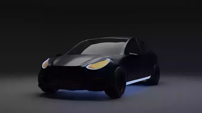 Tesla Car Model 3 Free low-poly 3D model