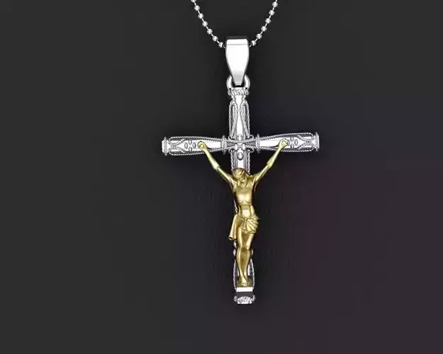 Pendant cross jesus 3D print model 3D print model
