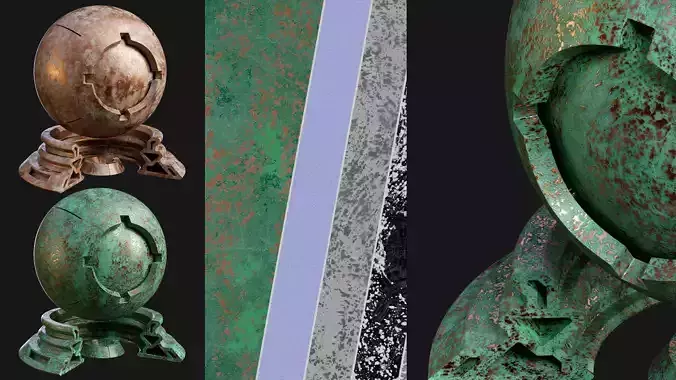 Plaster Patina Materials 03-04 - PBR - Seamless - 4k - SBSAR Texture